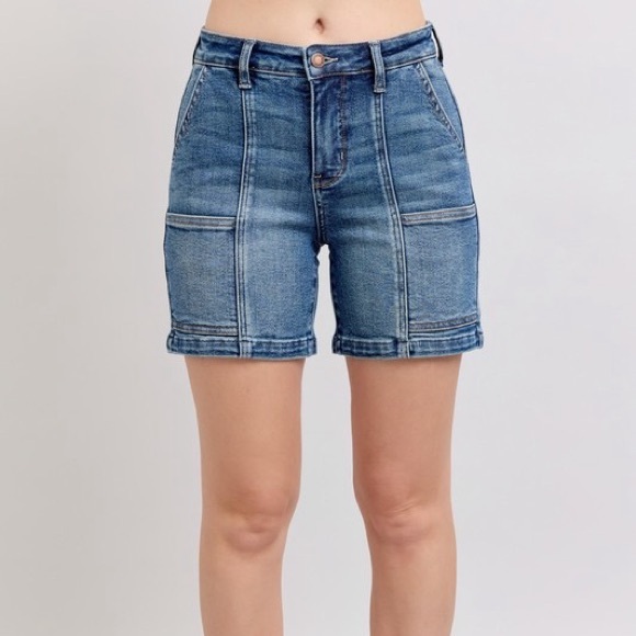 Judy Blue Full Size High Rise Denim Shorts - Picture 2 of 9